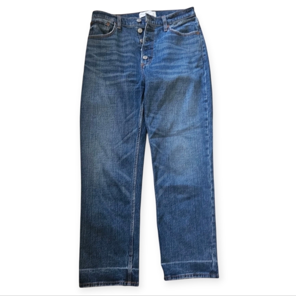 Abercrombie & Fitch Ankle Straight Ultra High Rise Button Fly Jeans Women 29|8R